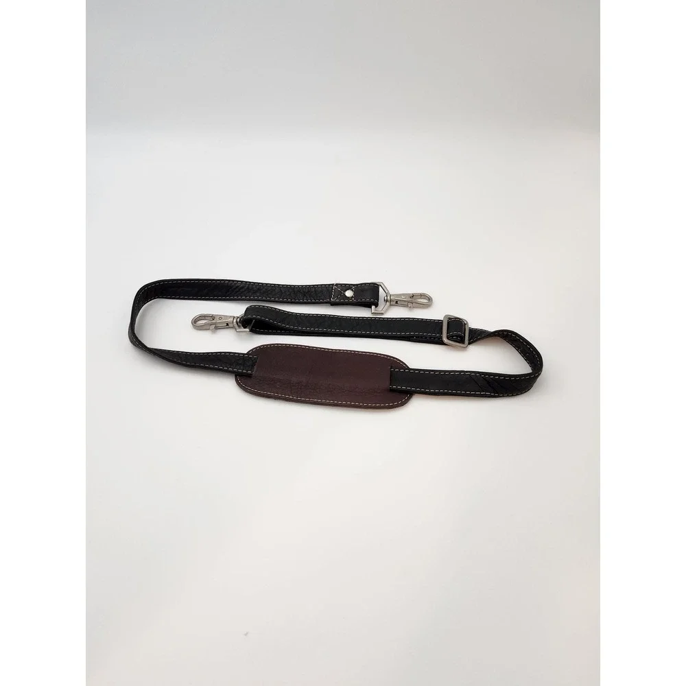 Latico Duffel Bag Unisex Large‎ Black Brown Leather Contrast Stitch Weekender